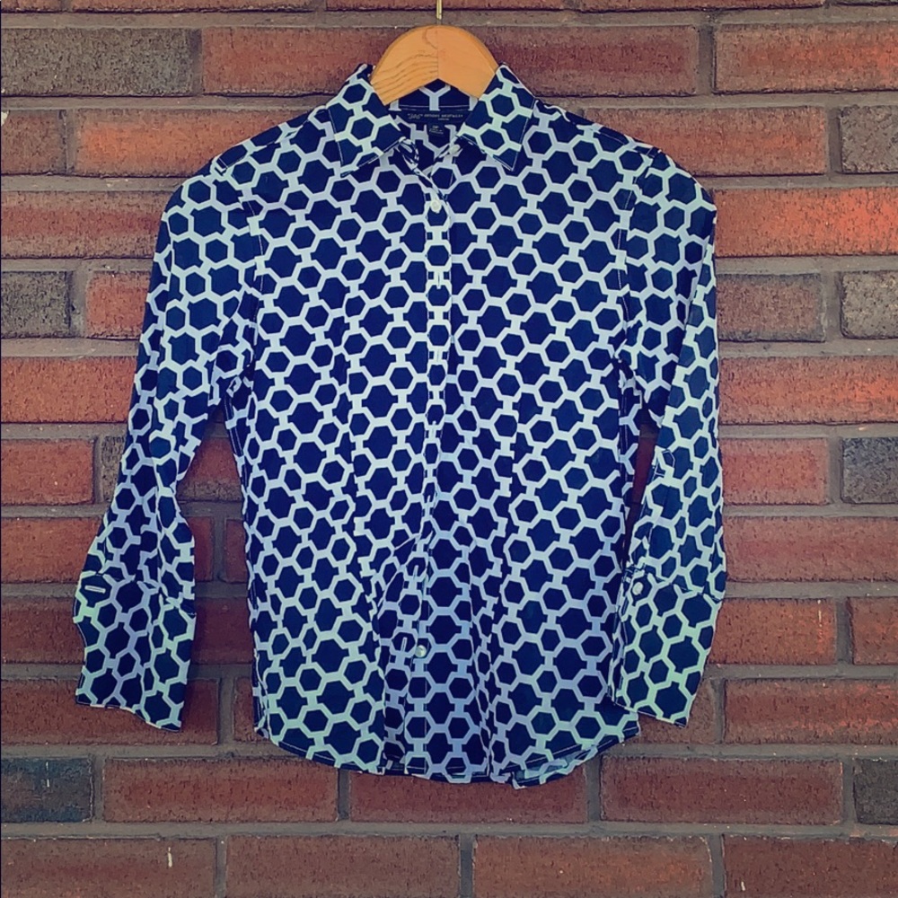 “346” Brooks brothers petite pattern button down